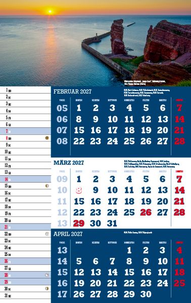 Produktbild: Drei-Monatskalender Deutschland 2027