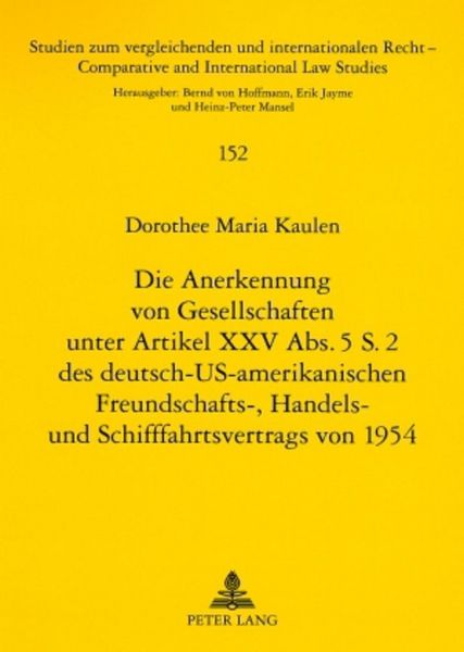 Produktbild: Kaulen, D: Anerkennung von Gesellschaften unter Artikel XXV