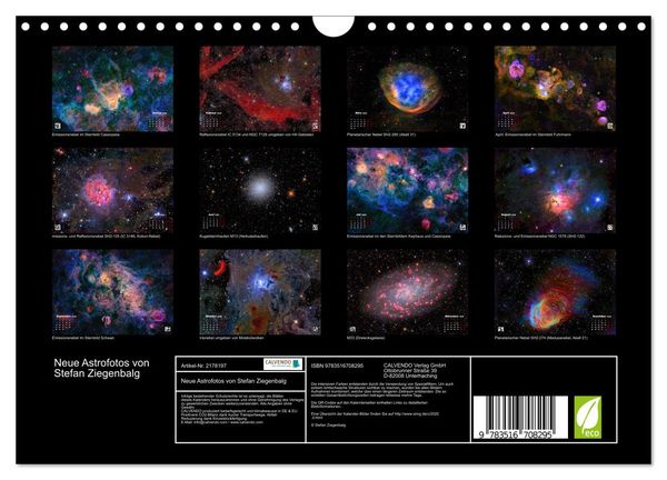 Produktbild: Neue Astrofotos von Stefan Ziegenbalg (Wandkalender 2026 DIN A4 quer), CALVENDO Monatskalender