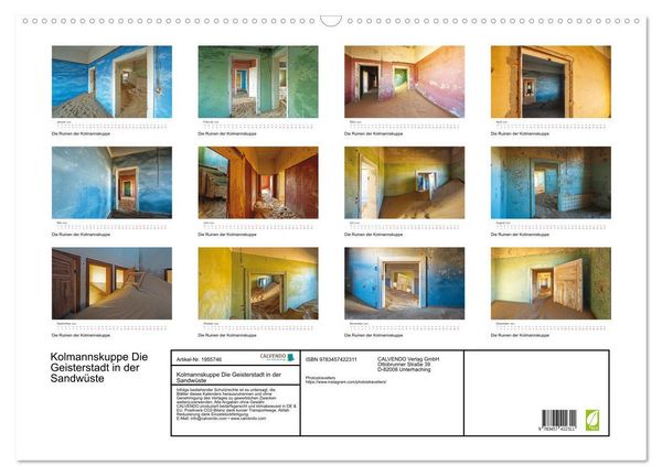 Produktbild: Kolmannskuppe Die Geisterstadt in der Sandw&uuml;ste (Wandkalender 2026 DIN A2 quer), CALVENDO Monatskalender