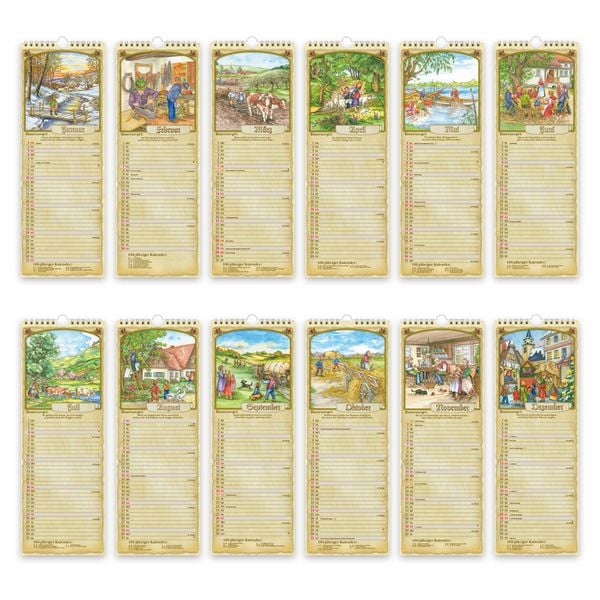 Produktbild: TR&Ouml;TSCH - Maxi-Streifenkalender Bauernkalender 2027 mit Hundertj&auml;hrigem Kalender, Bauernregeln und Ferienterminen