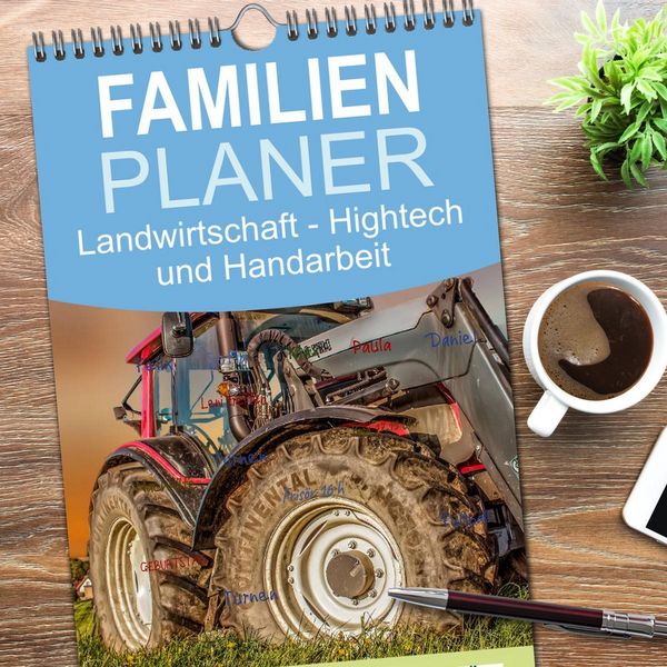 Produktbild: Familienplaner 2026 - Landwirtschaft - Hightech und Handarbeit mit 5 Spalten (Wandkalender, 21 x 45 cm) CALVENDO