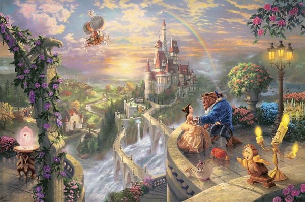 Schmidt Spiele - Puzzle - Thomas Kinkade - Disney Die Schöne und das Biest, 1000 Teile