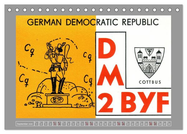 Produktbild: DDR - Ostalgie auf QSL-Karten (Tischkalender 2026 DIN A5 quer), CALVENDO Monatskalender