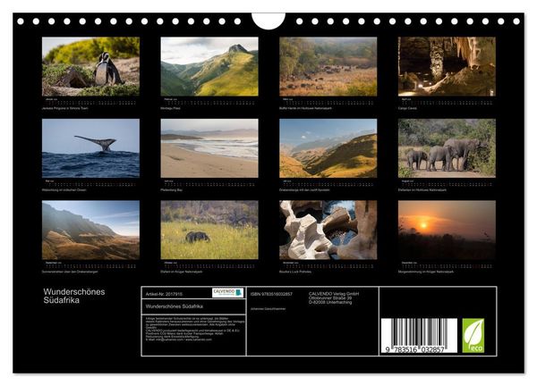 Produktbild: Wundersch&ouml;nes S&uuml;dafrika (Wandkalender 2026 DIN A4 quer), CALVENDO Monatskalender