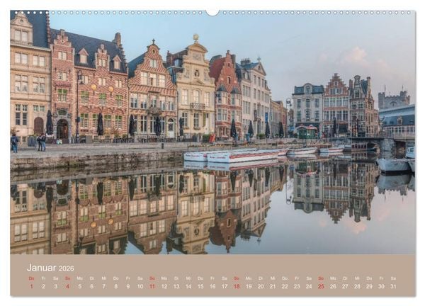 Produktbild: Br&uuml;gge und Gent, eine Fotoreise durch die zwei Perlen Flanderns. (hochwertiger Premium Wandkalender 2026 DIN A2 quer), Kunstdruck in Hochglanz