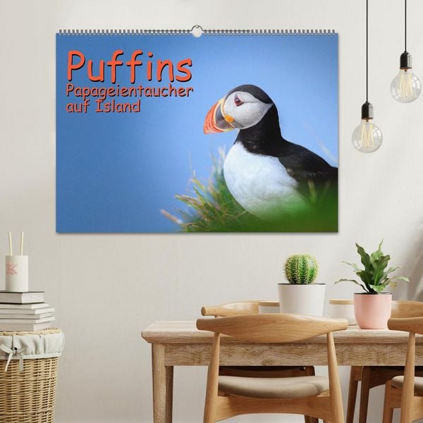 Produktbild: Puffins - Papageientaucher auf Island (Wandkalender 2026 DIN A2 quer), CALVENDO Monatskalender