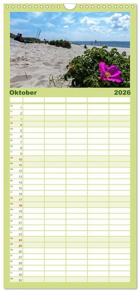 Produktbild: Familienplaner 2026 - Magisches Sylt mit 5 Spalten (Wandkalender, 21 x 45 cm) CALVENDO