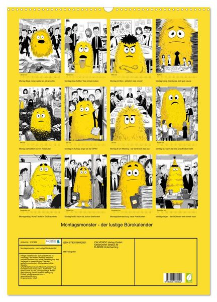 Produktbild: Montagsmonster - der lustige B&uuml;rokalender (Wandkalender 2026 DIN A2 hoch), CALVENDO Monatskalender