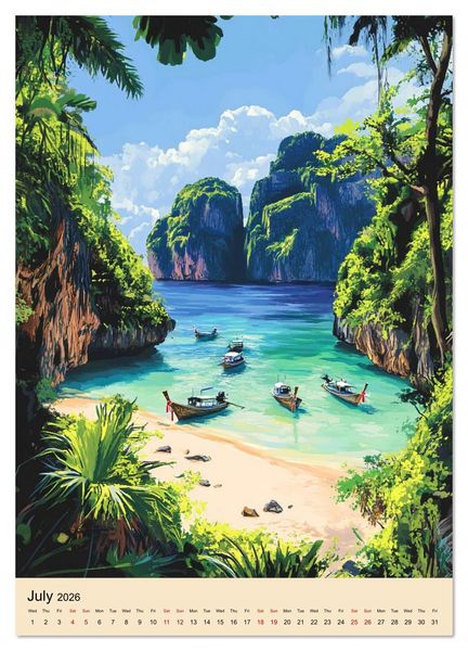 Produktbild: Thailand meets Anime (Wall Calendar 2026 DIN A3 portrait), CALVENDO 12 Month Wall Calendar