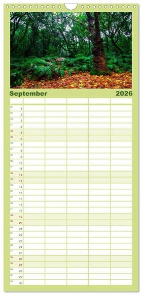 Produktbild: Familienplaner 2026 - Madeira - Eine Perle im Atlantischen Ozean mit 5 Spalten (Wandkalender, 21 x 45 cm) CALVENDO
