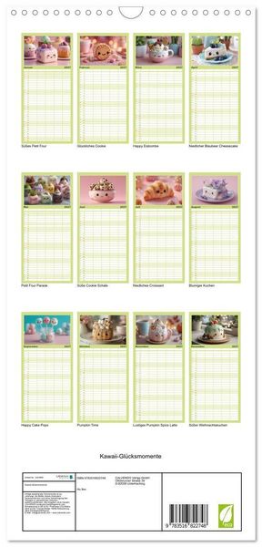 Produktbild: Familienplaner 2027 - Kawaii-Gl&uuml;cksmomente mit 5 Spalten (Wandkalender, 21 x 45 cm) CALVENDO