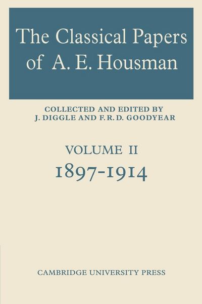 Produktbild: The Classical Papers of A. E. Housman