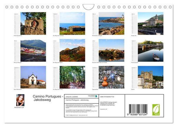 Produktbild: Camino Portugues - Jakobsweg (Wandkalender 2027 DIN A4 quer), CALVENDO Monatskalender