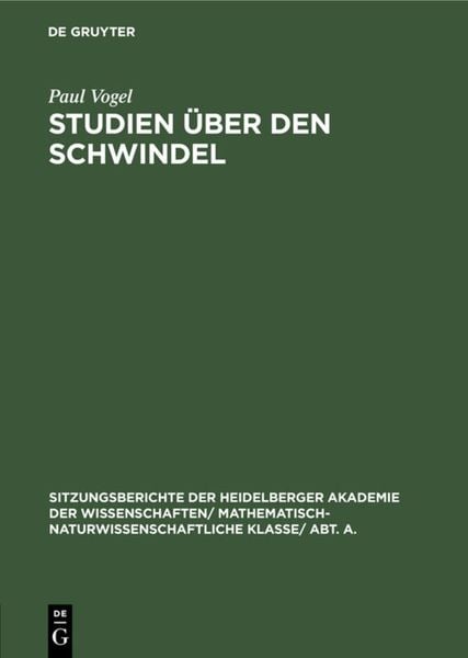 Produktbild: Studien &uuml;ber den Schwindel