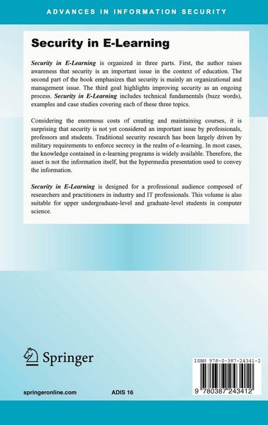 Produktbild: Security in E-Learning