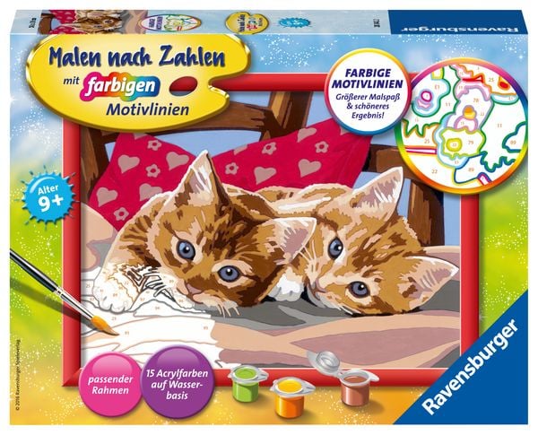 Produktbild: CreArt, Malen nach Zahlen Kinder - Zwei Schmusek&auml;tzchen