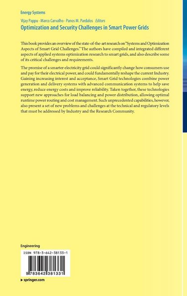 Produktbild: Optimization and Security Challenges in Smart Power Grids
