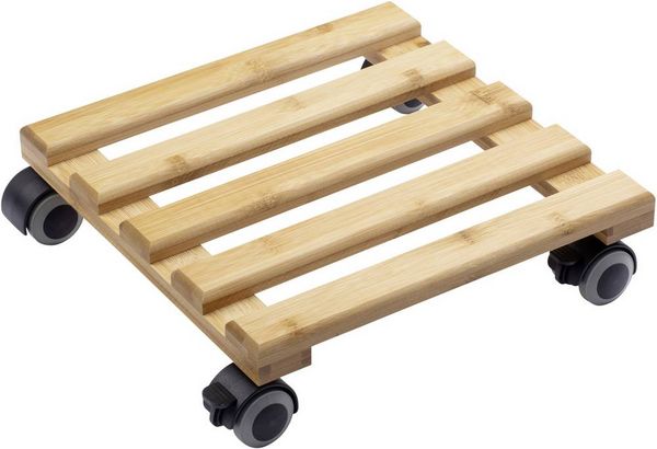 Produktbild: Metafranc WU0825340 Pflanzenroller Bambus Traglast (max.): 60 kg 300 mm x 300 mm x 74 mm Anzahl Lenkrollen 4