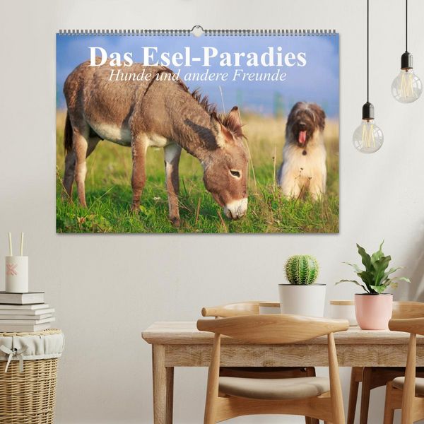 Produktbild: Das Esel-Paradies - Hunde und andere Feunde (Wandkalender 2026 DIN A2 quer), CALVENDO Monatskalender