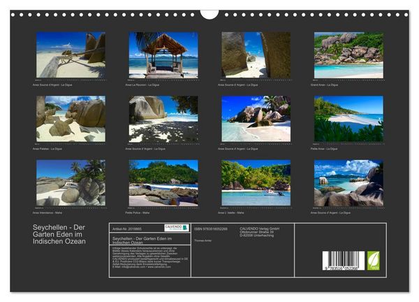 Produktbild: Seychellen - Der Garten Eden im Indischen Ozean (Wandkalender 2026 DIN A3 quer), CALVENDO Monatskalender