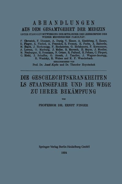 Produktbild: Die Geschlechtskrankheiten als Staatsgefahr und die Wege zu ihrer Bek&auml;mpfung
