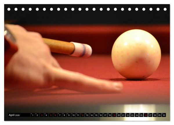 Produktbild: Billard. Konzentration - Sport - Spannung (Tischkalender 2026 DIN A5 quer), CALVENDO Monatskalender