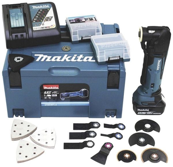 Makita DTM51RT1J3 Akku-Multifunktionswerkzeug 18V 5Ah Anzahl mitgelieferte Akkus 1