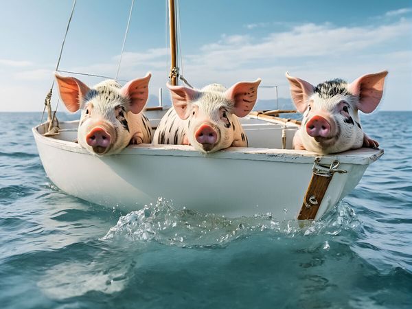 Produktbild: CALVENDO Puzzle Freche rosa Schweinchen beim Segeln | 1000 Teile Lege-Gr&ouml;&szlig;e 64x48cm Foto-Puzzle f&uuml;r gl&uuml;ckliche Stunden