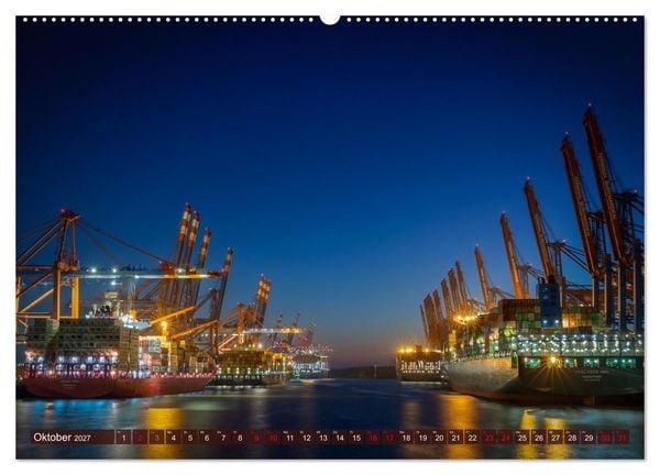 Produktbild: Magic Nights Containerschiffe (hochwertiger Premium Wandkalender 2027 DIN A2 quer), Kunstdruck in Hochglanz