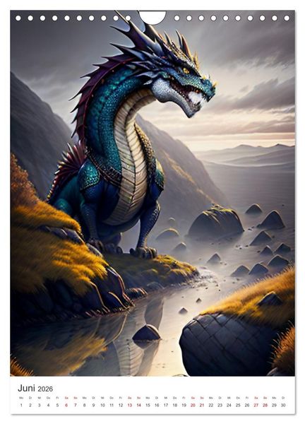 Produktbild: Die Magie der Drachen - Mystisches und Schauriges (Wandkalender 2026 DIN A4 hoch), CALVENDO Monatskalender