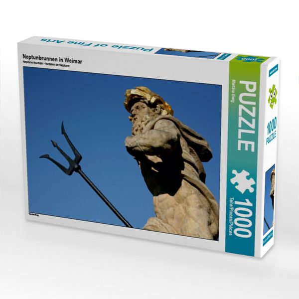 CALVENDO Puzzle Neptunbrunnen in Weimar | 1000 Teile Lege-Größe 64x48cm Foto-Puzzle für glückliche Stunden