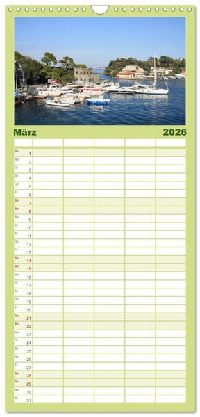 Produktbild: Familienplaner 2026 - Ischia mit 5 Spalten (Wandkalender, 21 x 45 cm) CALVENDO