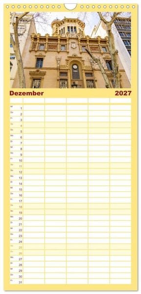 Produktbild: Familienplaner 2027 - Barcelona - Stadt der Kunstwerke und Architektur mit 5 Spalten (Wandkalender, 21 x 45 cm) CALVENDO
