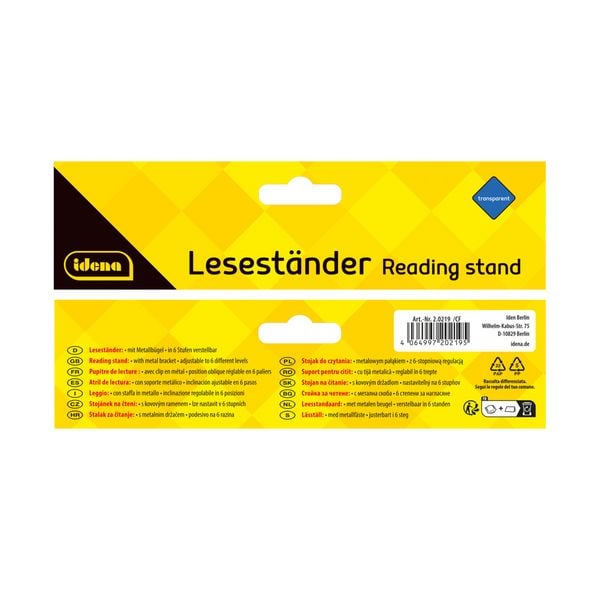Produktbild: Idena Lesest&auml;nder transparent blau