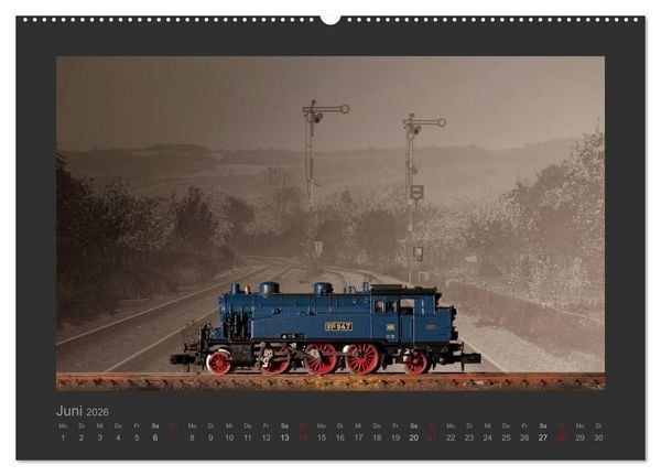 Produktbild: Dampflokomotiven in Spur N (Wandkalender 2026 DIN A2 quer), CALVENDO Monatskalender