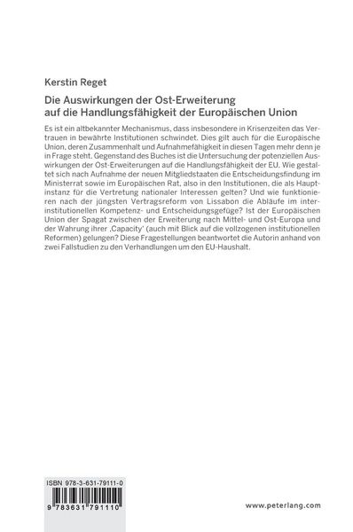 Produktbild: Die Auswirkungen der Ost-Erweiterung auf die Handlungsf&auml;higkeit der Europ&auml;ischen Union