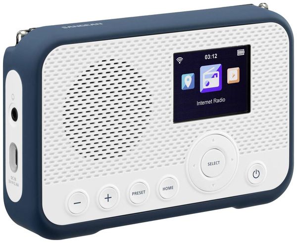 Produktbild: Sangean WFR-39 Internet Taschenradio Internet, DAB, UKW Internetradio, UKW, WLAN Spotify, Weckfunktion, wiederaufladbar Wei&szlig;, Blau