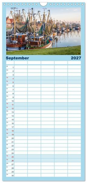 Produktbild: Familienplaner 2027 - Greetsiel in Ostfriesland mit 5 Spalten (Wandkalender, 21 x 45 cm) CALVENDO