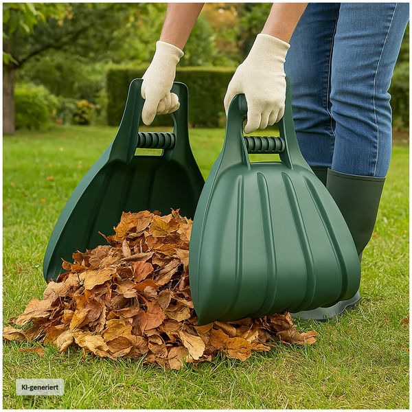Produktbild: HTI-Living Laubgreifer Set 2 St&uuml;ck Kunststoff gro&szlig; ergonomisch f&uuml;r Garten-, Laub- und Rasenschnitt