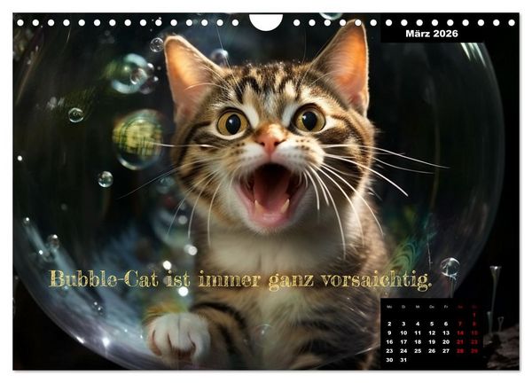 Produktbild: Katzen k&ouml;nnen alles, au&szlig;er traurig. (Wandkalender 2026 DIN A4 quer), CALVENDO Monatskalender