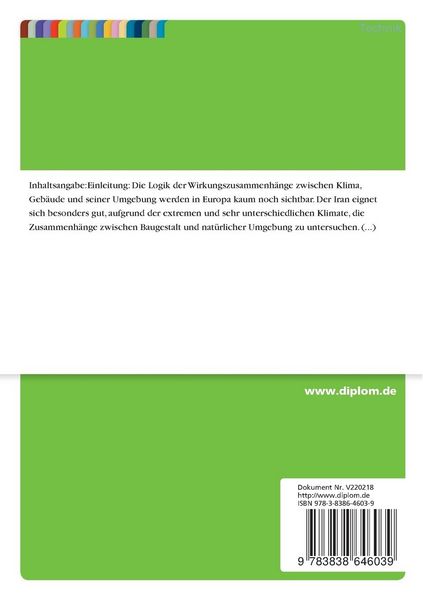 Produktbild: Klimagerechtes Bauen in der traditionellen iranischen Architektur