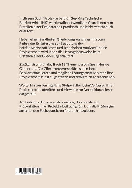 Produktbild: Projektarbeit Technische Betriebswirte