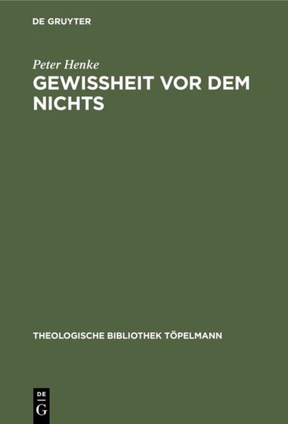 Produktbild: Gewissheit vor dem Nichts