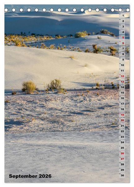 Produktbild: WHITE SANDS NATIONAL MONUMENT W&uuml;stenimpressionen (Tischkalender 2026 DIN A5 hoch), CALVENDO Monatskalender