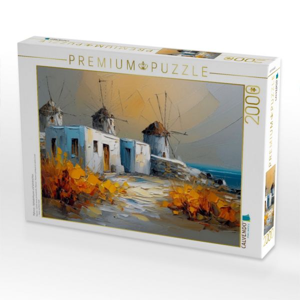 Produktbild: CALVENDO Puzzle Mykonos - Kykladenh&auml;user und Windm&uuml;hlen | 2000 Teile Lege-Gr&ouml;&szlig;e 90x67cm Foto-Puzzle f&uuml;r gl&uuml;ckliche Stunden