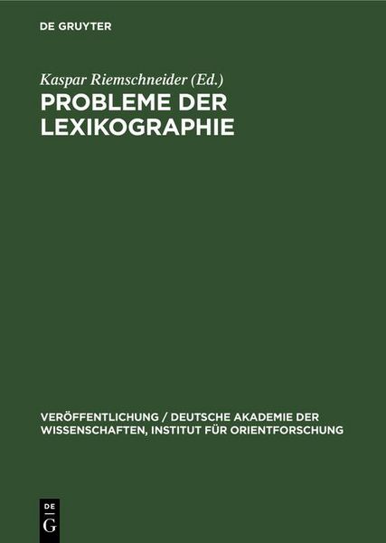 Produktbild: Probleme der Lexikographie