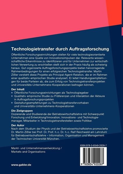Produktbild: Technologietransfer durch Auftragsforschung