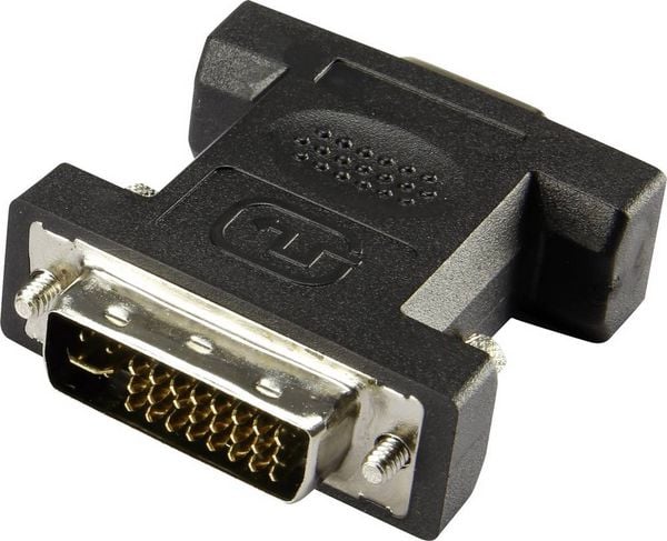 Produktbild: Renkforce RF-4212222 DVI / VGA Adapter [1x DVI-Stecker 24+5pol. - 1x VGA-Buchse] Schwarz