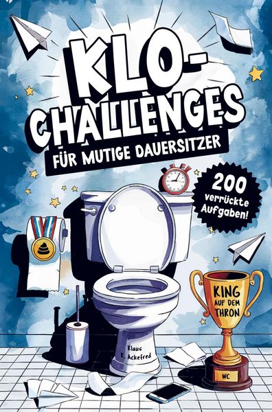 Produktbild: Klo-Challenges f&uuml;r mutige Dauersitzer - Das lustige Klobuch mit 200 verr&uuml;ckten Aufgaben f&uuml;r den Toilettengang